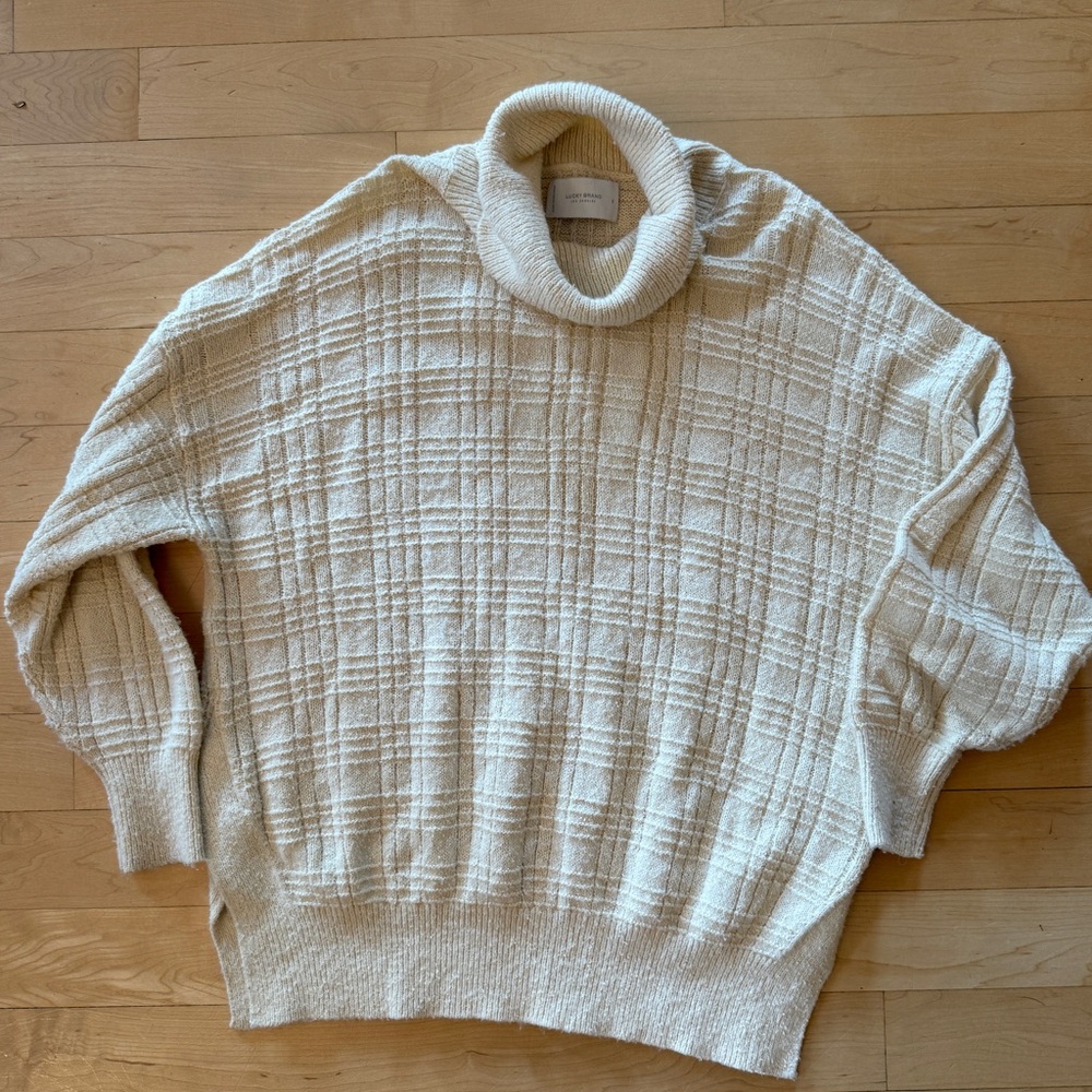 Chunky Oversized White Turtleneck Sweater